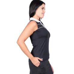 Crush Sleeveless Polo Black Multi